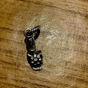 This charm is the fairest of them all slipper with rhinestones.